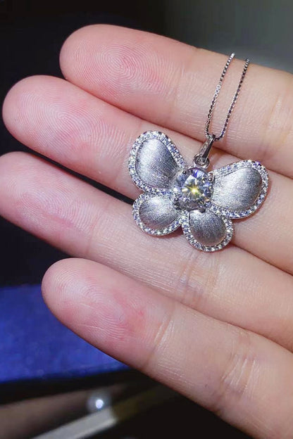 Butterfly Pendant 1 Carat Moissanite Necklace