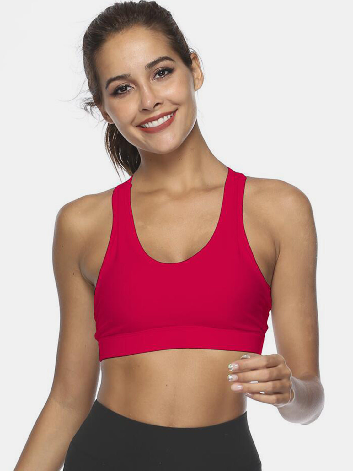 Cutout Scoop Neck Active Bra