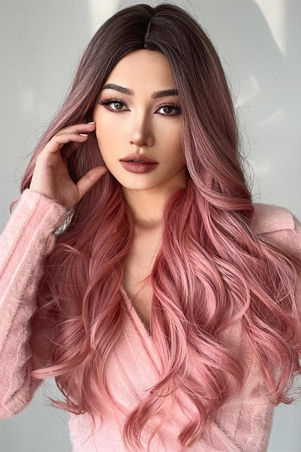 Fresa Wave Synthetic Long Wigs in Pink 26''
