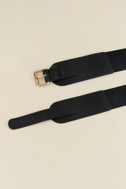 Madison Ave Elastic Wide PU Belt