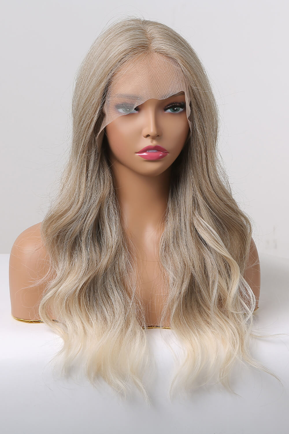 Kierra 13 x 2" Lace Front Wigs Synthetic Long Wave 24" 150% Density in Medium Blonde Highlights