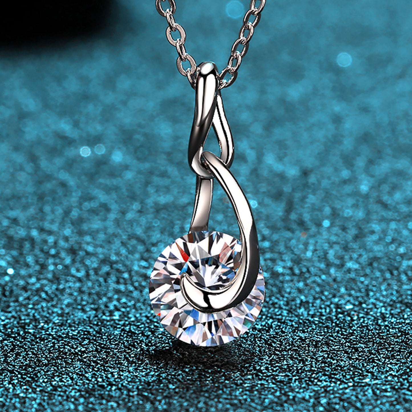 Drop Teared 2 Carat Moissanite 925 Sterling Silver Necklace