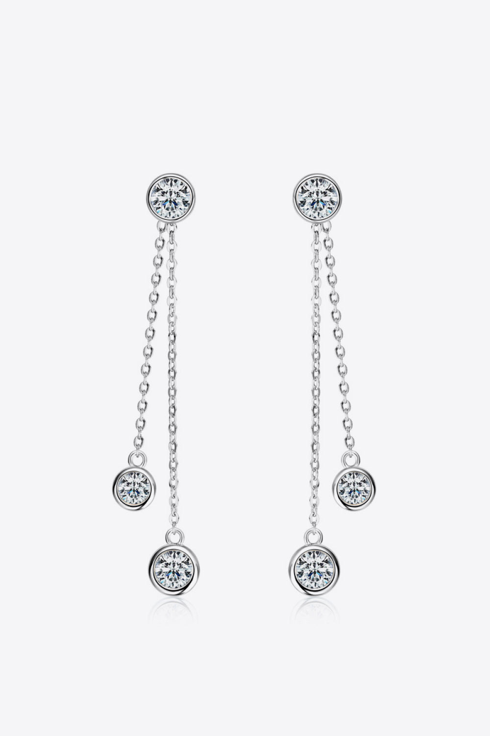 Drop Dot 2.6 Carat Moissanite 925 Sterling Silver Earrings