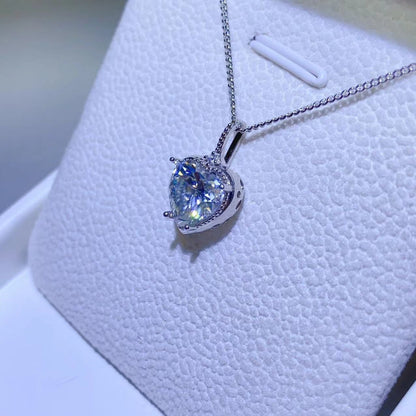 All Hearted 2 Carat Moissanite 925 Sterling Silver Necklace