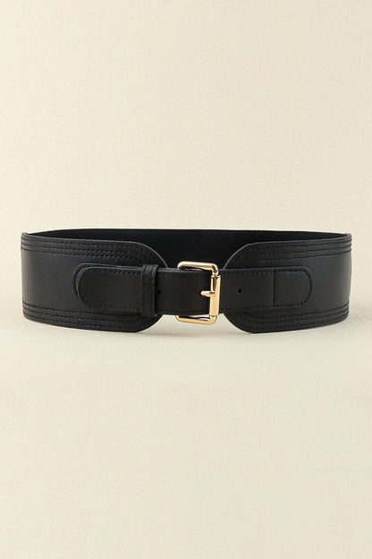Madison Ave Elastic Wide PU Belt