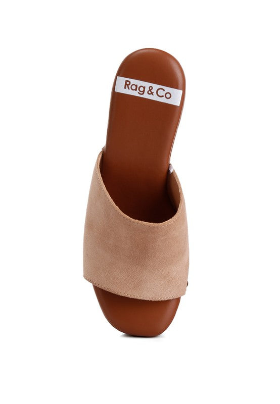 Kita Suede High Block Heel Mules