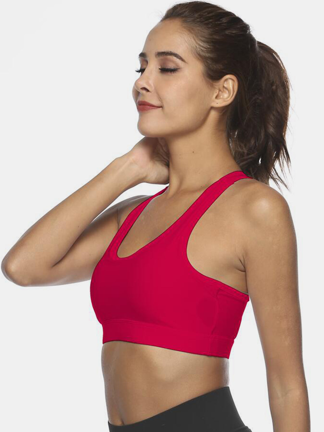 Cutout Scoop Neck Active Bra