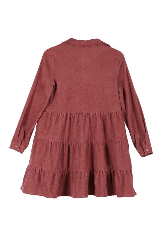 Corduroy Tiered Dress