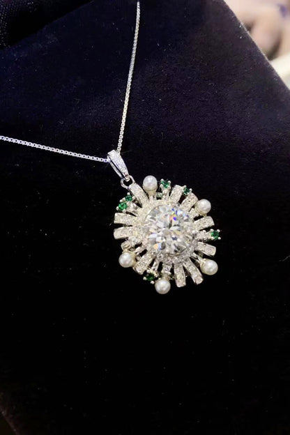 Cosmic Burst 2 Carat Moissanite 925 Sterling Silver Necklace