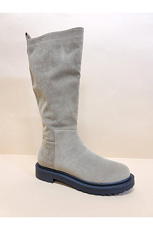 Uma Under Knee Length Eco-Suede Boots