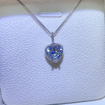 All Hearted 2 Carat Moissanite 925 Sterling Silver Necklace