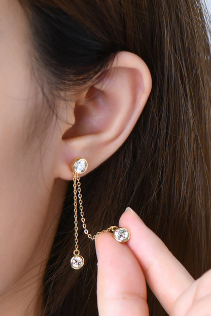 Drop Dot 2.6 Carat Moissanite 925 Sterling Silver Earrings
