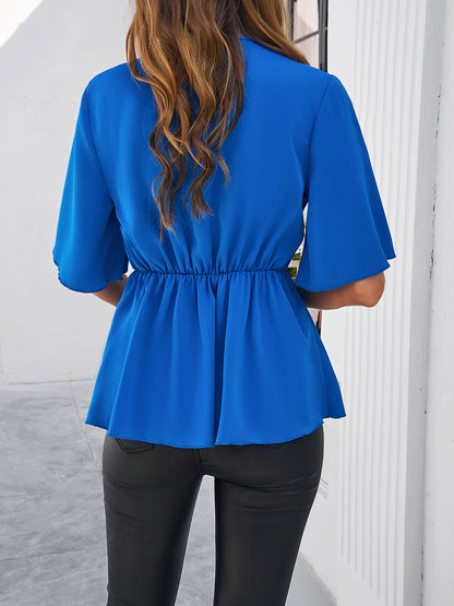 Tie Waist Half Sleeve Blouse