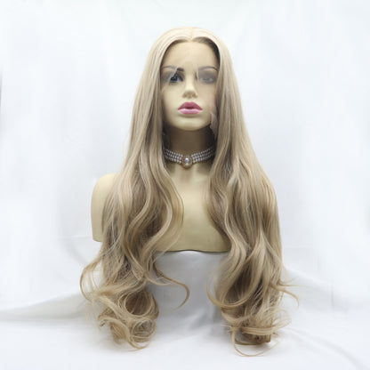 Icy 13 x 3" Lace Front Wigs Synthetic Long Wavy 24" 130% Density