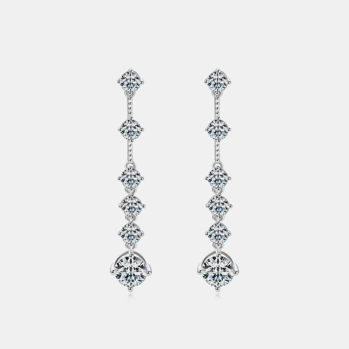 Round Drop 4 Carat Moissanite 925 Sterling Silver Earrings