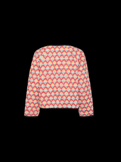 Tied Printed Long Sleeve Jacket (Sunrise Flower)