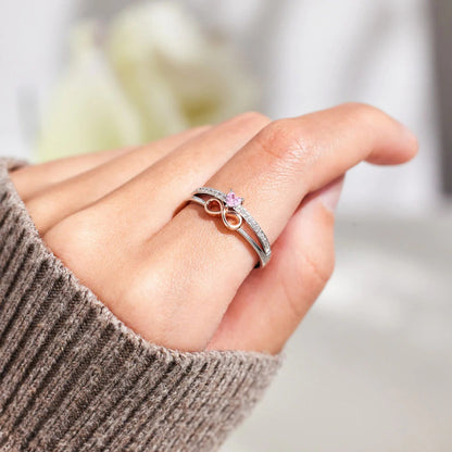 Infinite Love Zircon Double-Layered Ring