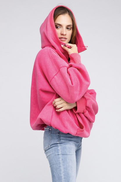 Stitch Detailed Cotton Elastic Hem Hoodie