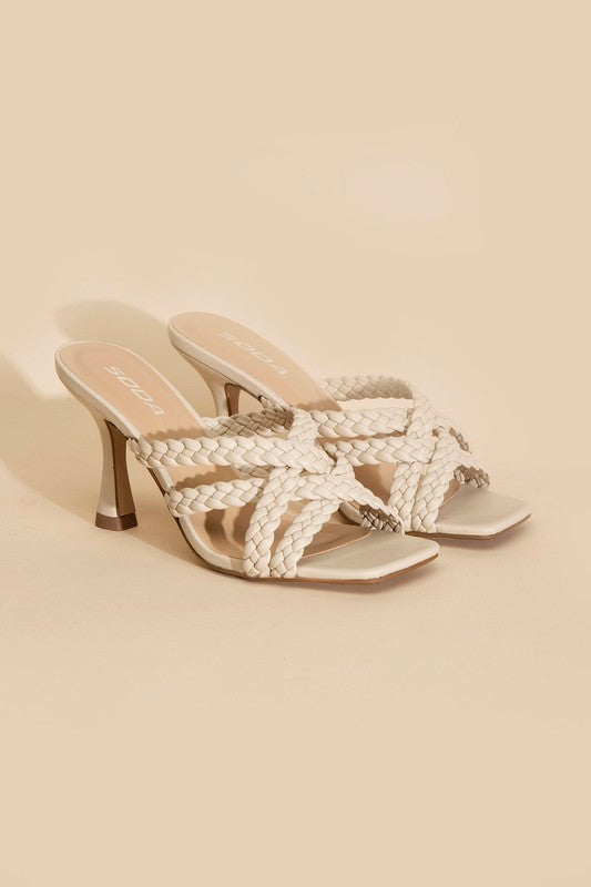 Kelly Double Cross Braided Heels