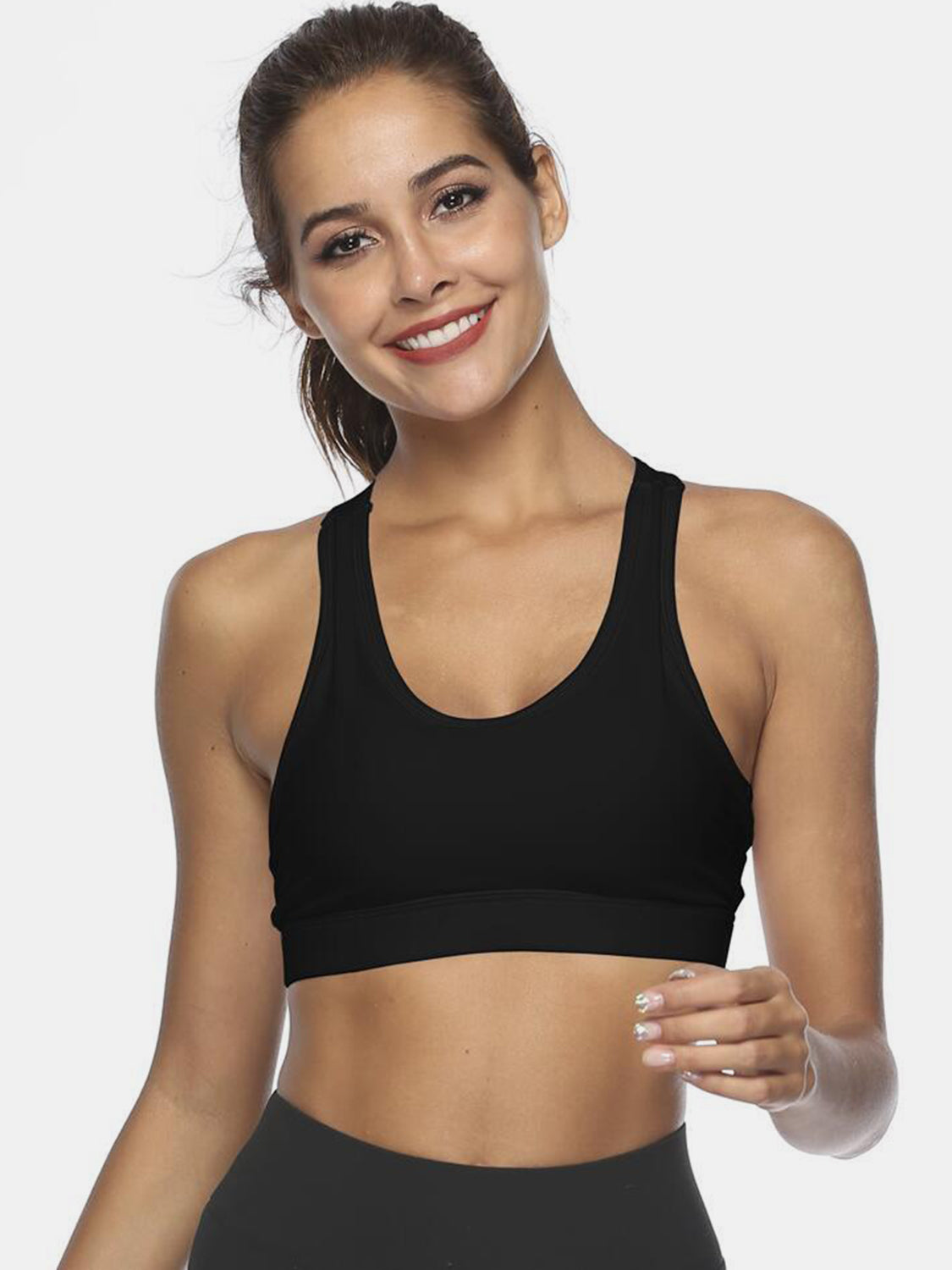 Cutout Scoop Neck Active Bra