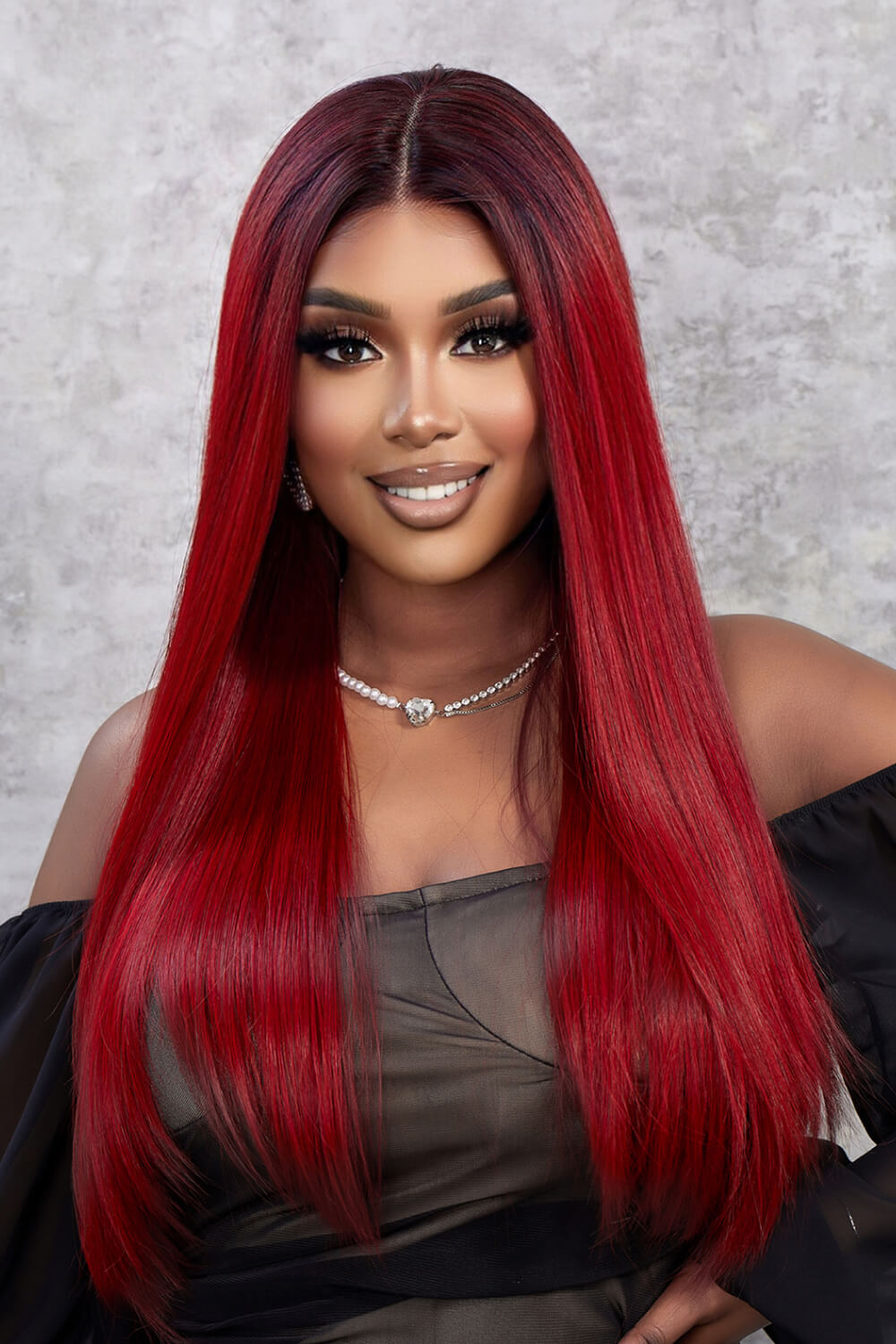 Sherry 13 x 2" Lace Front Wigs Synthetic Straight 26" 150% Density
