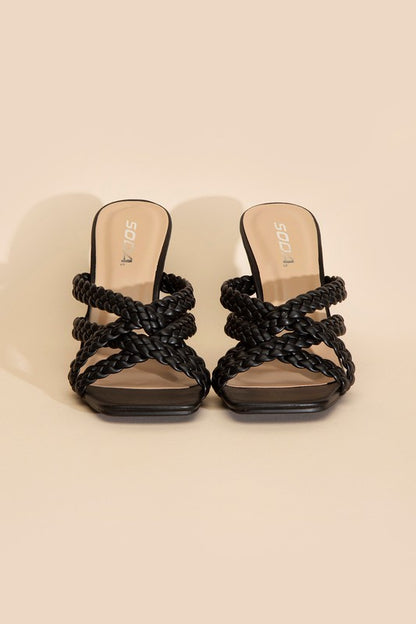 Kelly Double Cross Braided Heels