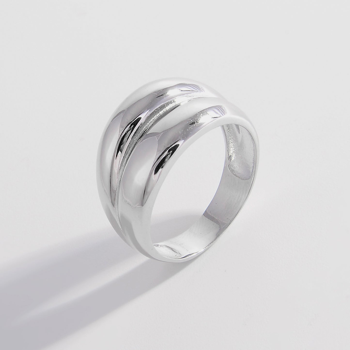 Stacked Bubble 925 Sterling Silver Bulging Ring