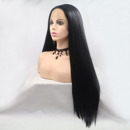 Morticia 13 x 3" Lace Front Wigs Synthetic Long Straight 24" 130% Density