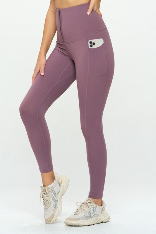 Soft Body Shaper Corset Leggings with Pockets