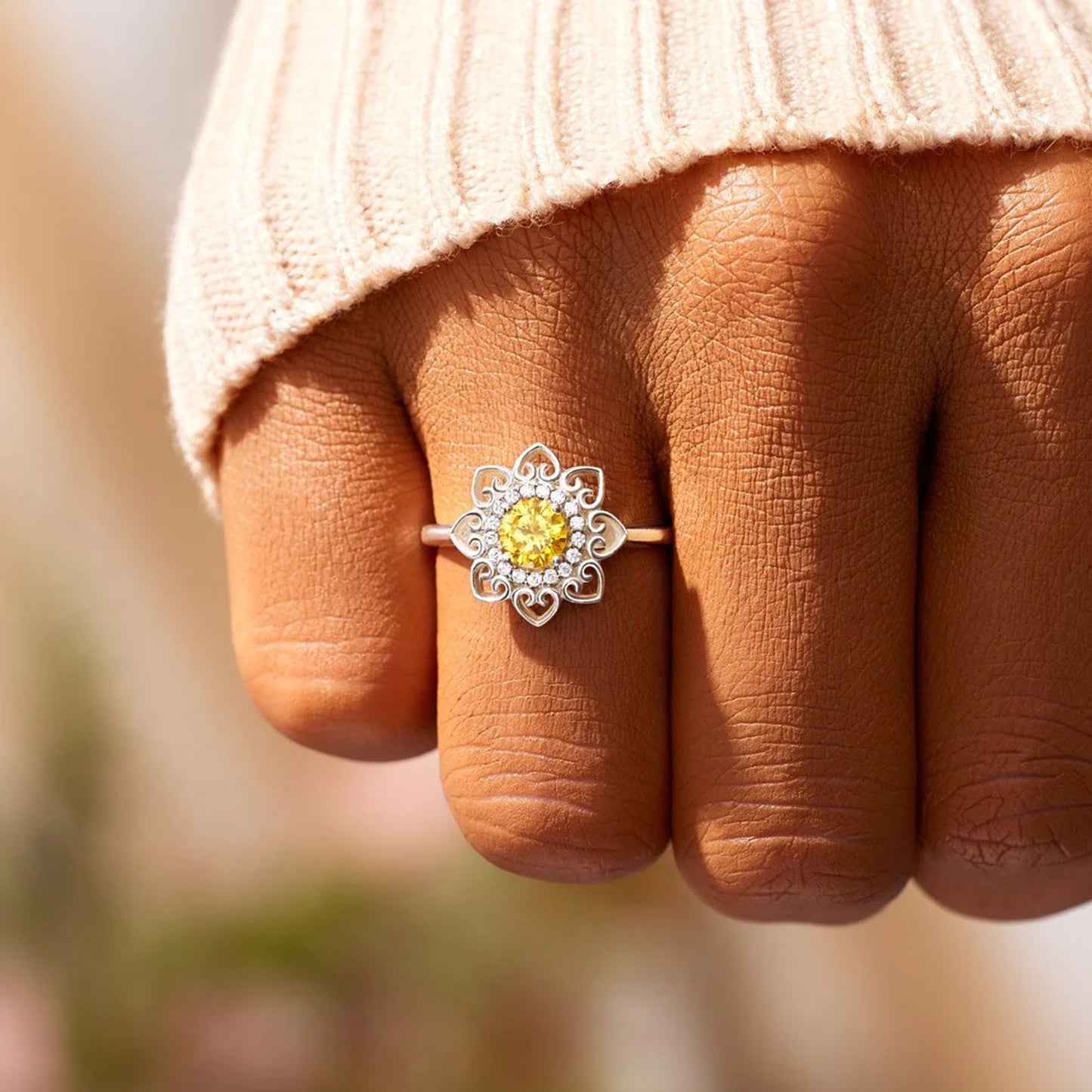 Ethereal Flower Sterling Silver Ring