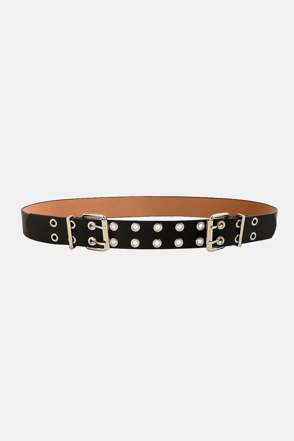 Hotto PU Leather Two Row Eyelet Belt