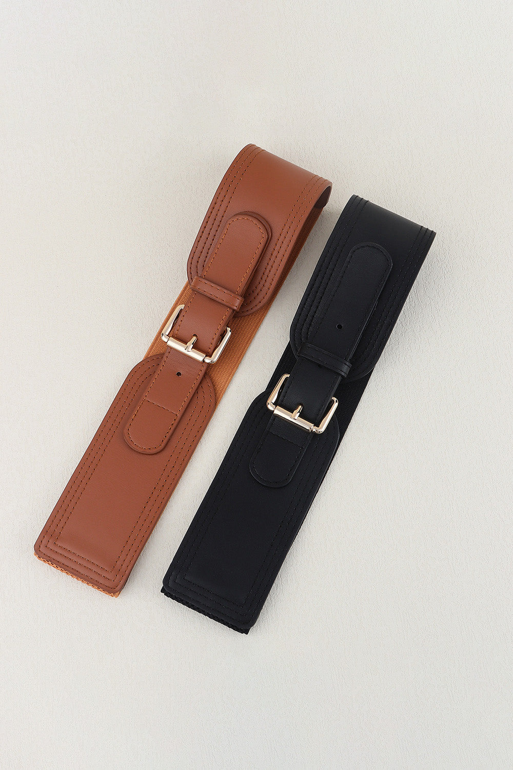 Madison Ave Elastic Wide PU Belt