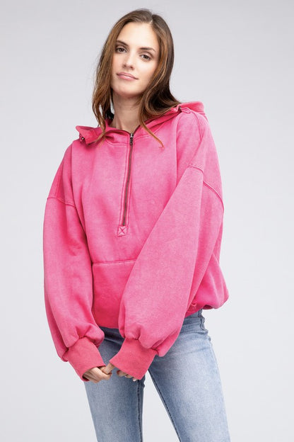 Stitch Detailed Cotton Elastic Hem Hoodie