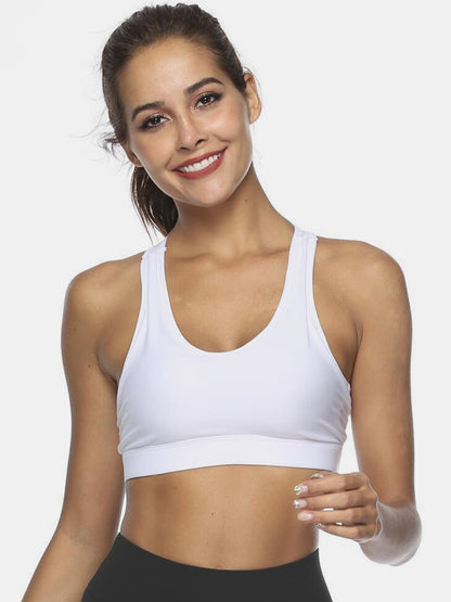 Cutout Scoop Neck Active Bra