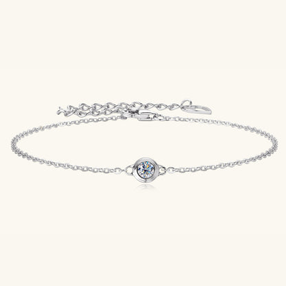 Just Once Inlaid Moissanite 925 Sterling Silver Bracelet