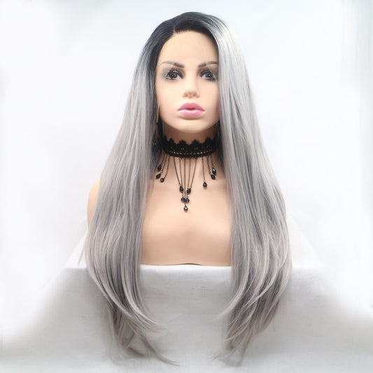 Wilta 13*3" Lace Front Wigs Synthetic Long Straight 24" 130% Density