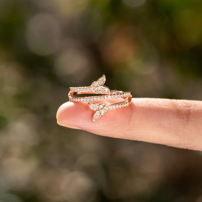 Butterfly Wrapped 925 Sterling Silver Inlaid Zircon Ring