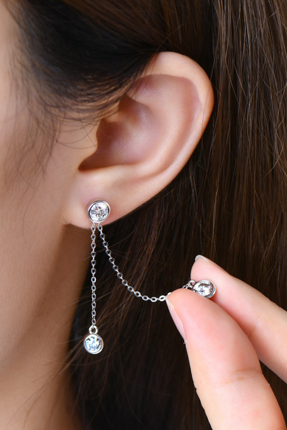 Drop Dot 2.6 Carat Moissanite 925 Sterling Silver Earrings