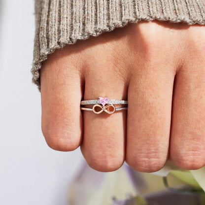 Infinite Love Zircon Double-Layered Ring