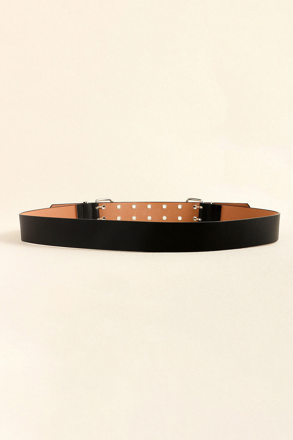 Hotto PU Leather Two Row Eyelet Belt