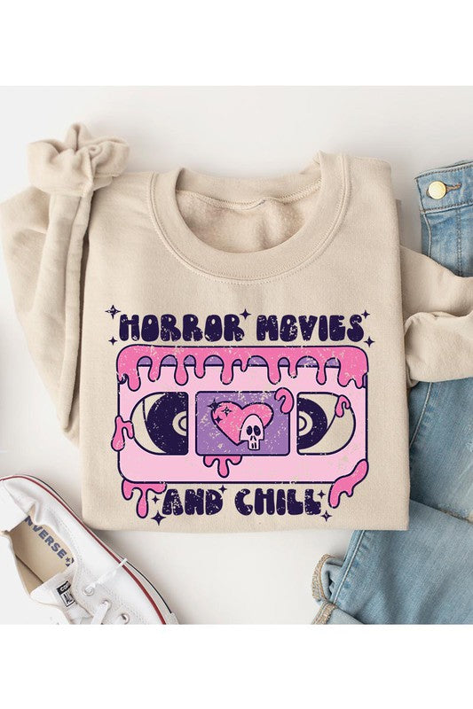 Horros Movies And Chill Unisex Fleece Sweatshirt