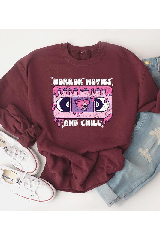 Horros Movies And Chill Unisex Fleece Sweatshirt