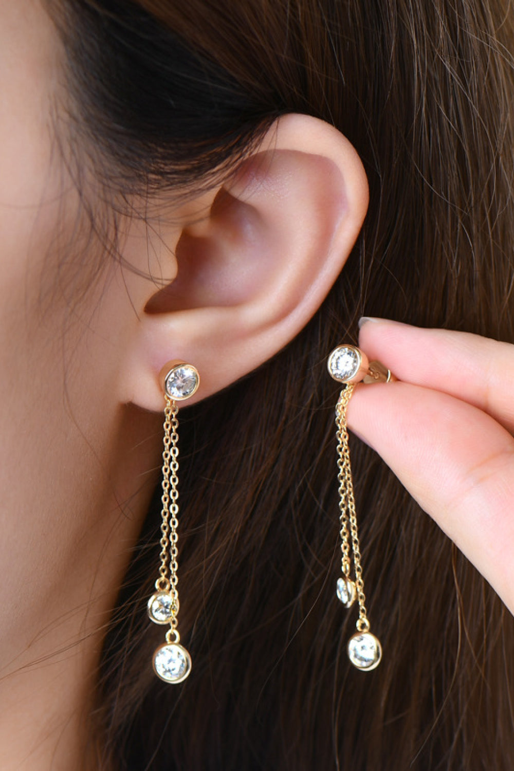 Drop Dot 2.6 Carat Moissanite 925 Sterling Silver Earrings