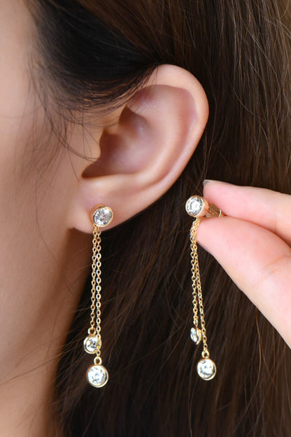 Drop Dot 2.6 Carat Moissanite 925 Sterling Silver Earrings
