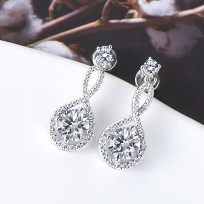 1 Carat Moissanite 925 Sterling Silver Earrings