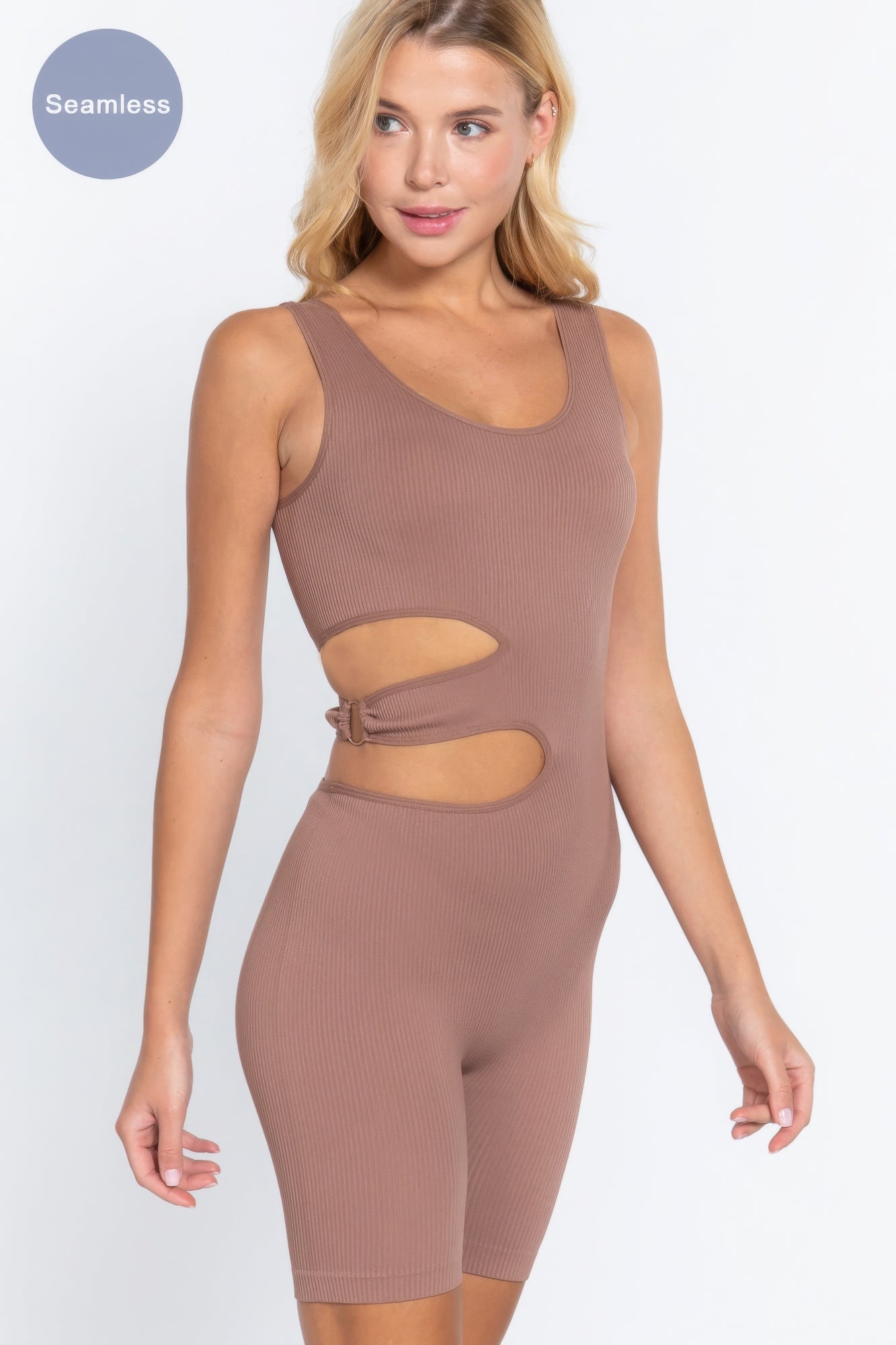 Suave Cut-out Seamless Romper - Mauve