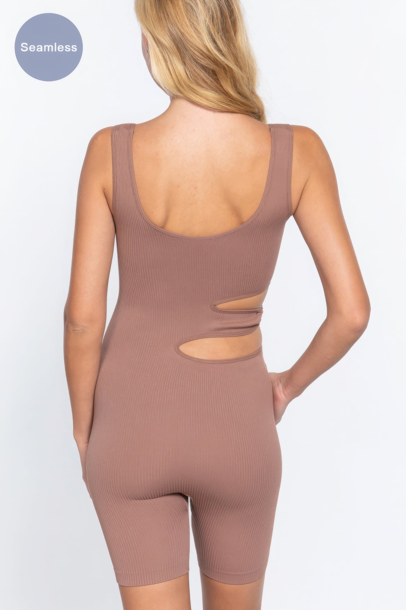 Suave Cut-out Seamless Romper - Mauve