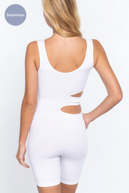 Suave Cut-out Seamless Romper - White