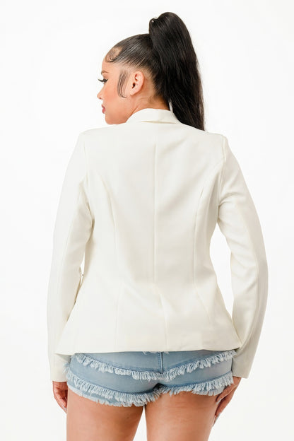 Double Breasted Blazer Jacket - White