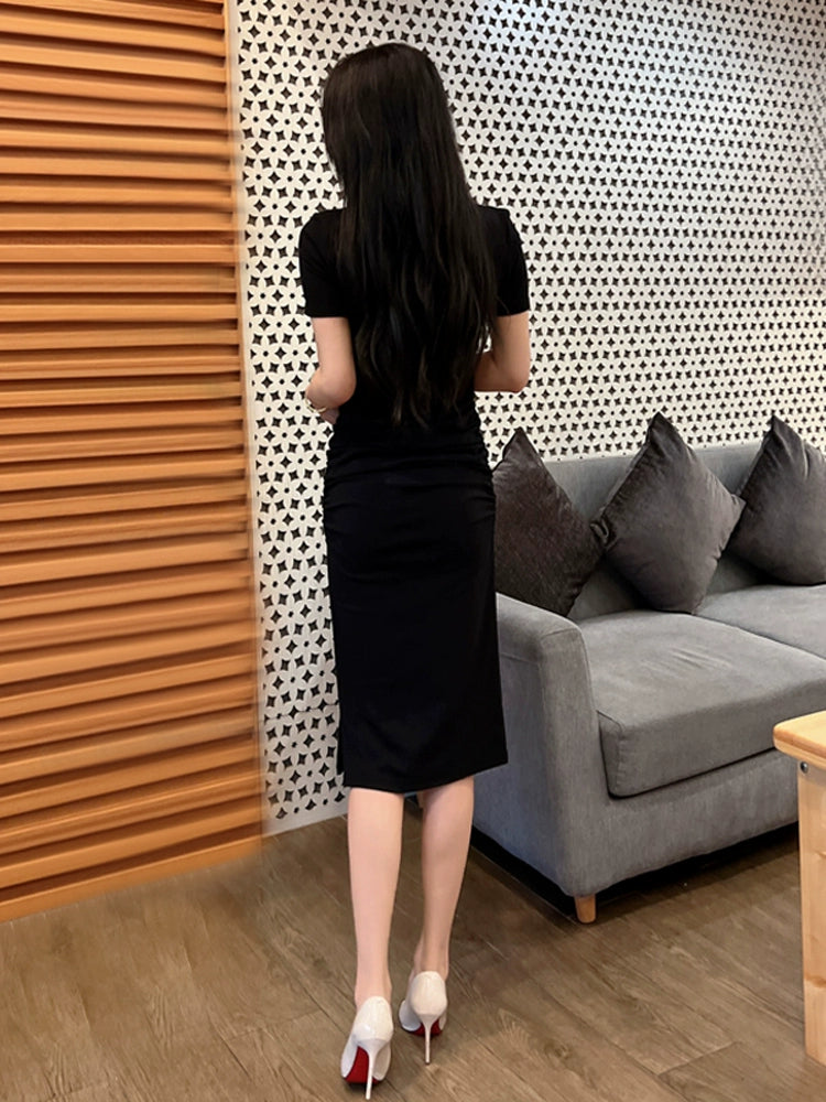 Women's Professional Slim Fit Short Sleeve Dress